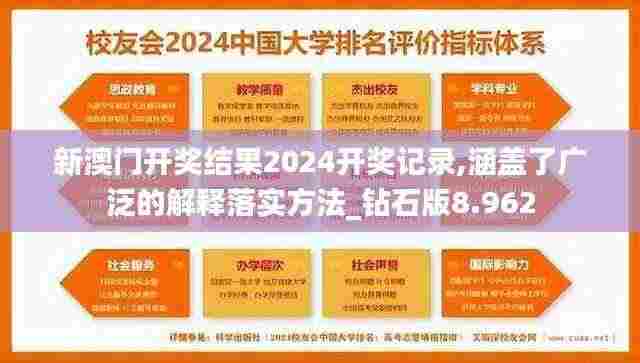 新澳门开奖结果2024开奖记录,涵盖了广泛的解释落实方法_钻石版8.962