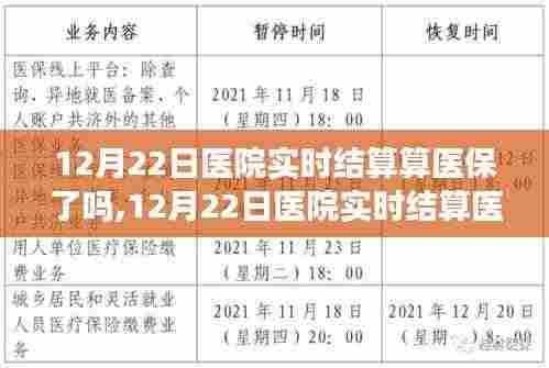 12月22日医院实时结算医保详解，是否已实施及注意事项