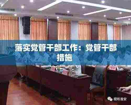 落实党管干部工作：党管干部措施 