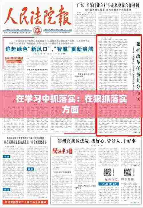 在学习中抓落实：在狠抓落实方面 