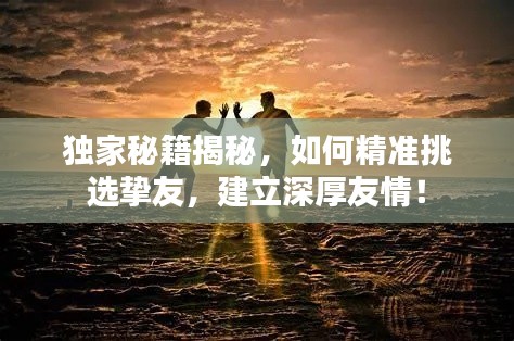 独家秘籍揭秘，如何精准挑选挚友，建立深厚友情！