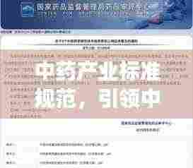 中药产业标准规范，引领中医药发展的稳固基石