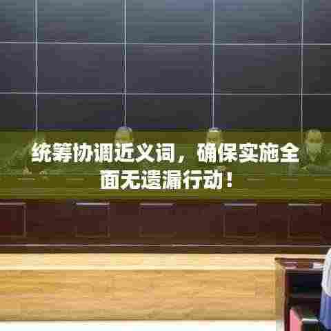 统筹协调近义词，确保实施全面无遗漏行动！