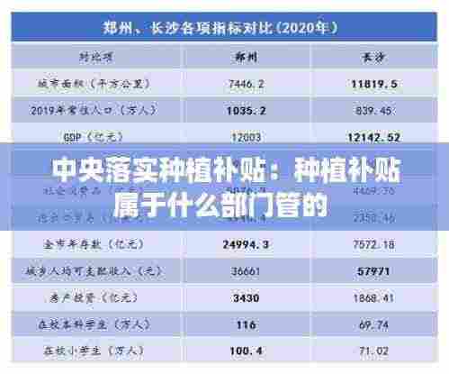 中央落实种植补贴：种植补贴属于什么部门管的 