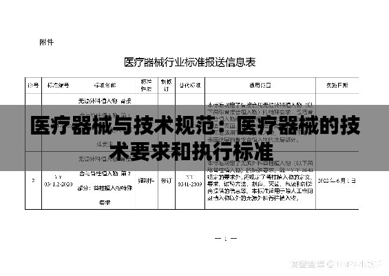 医疗器械与技术规范：医疗器械的技术要求和执行标准 