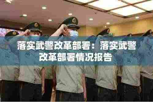 落实武警改革部署：落实武警改革部署情况报告 