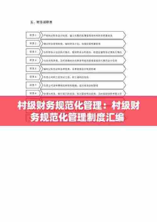村级财务规范化管理：村级财务规范化管理制度汇编 