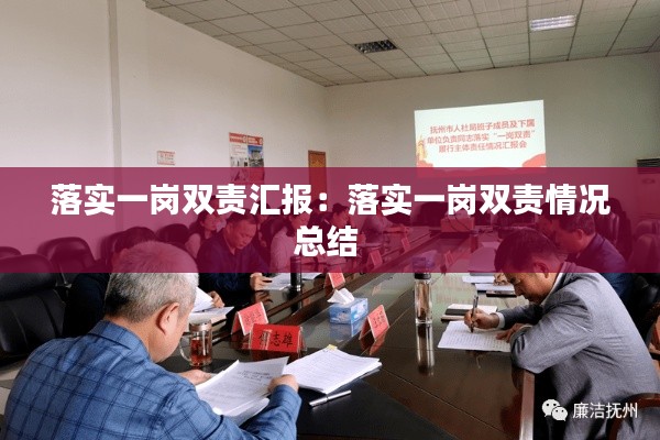 落实一岗双责汇报：落实一岗双责情况总结 