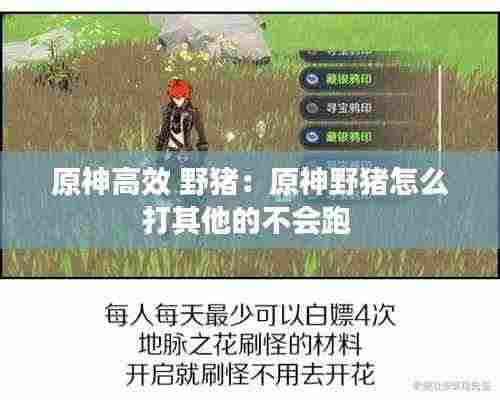 原神高效 野猪：原神野猪怎么打其他的不会跑 
