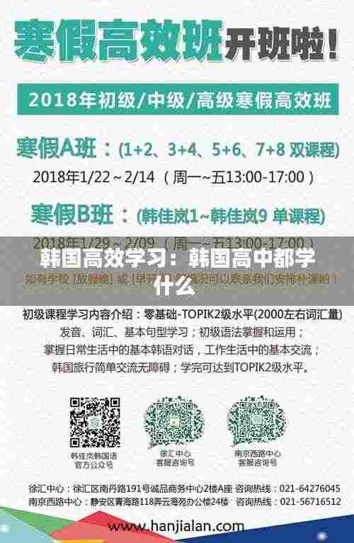 韩国高效学习：韩国高中都学什么 