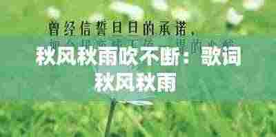 秋风秋雨吹不断：歌词秋风秋雨 