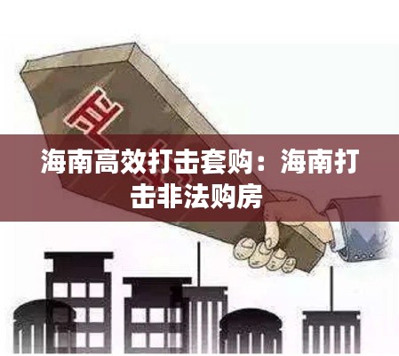海南高效打击套购：海南打击非法购房 