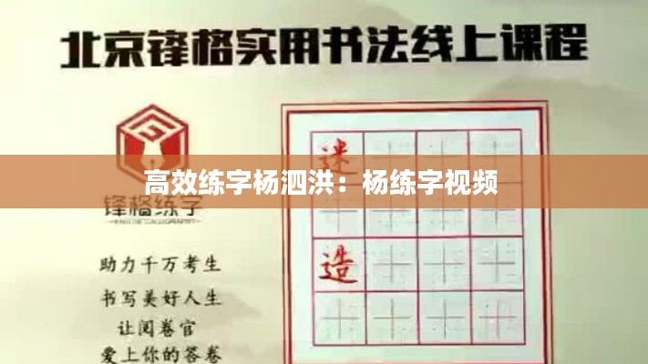 高效练字杨泗洪：杨练字视频 