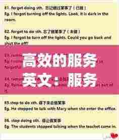 高效的服务英文：服务效率的英文 
