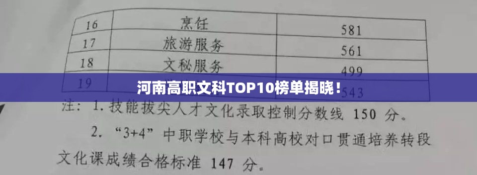 河南高职文科TOP10榜单揭晓！