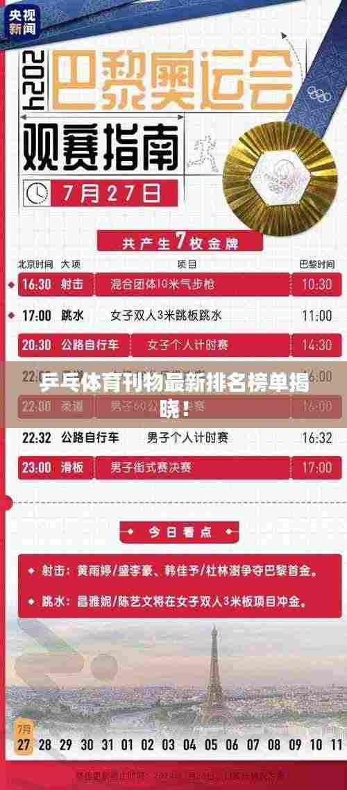 乒乓体育刊物最新排名榜单揭晓！