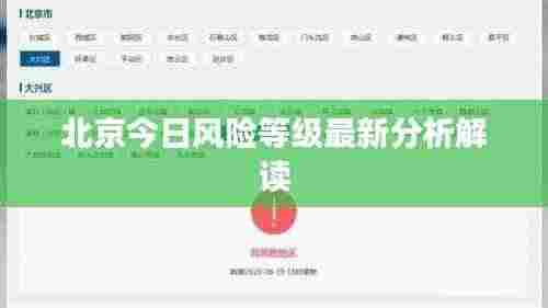 北京今日风险等级最新分析解读
