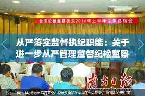 从严落实监督执纪职能：关于进一步从严管理监督纪检监察干部队伍的十条措施 