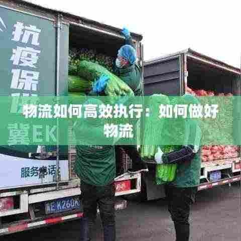 物流如何高效执行：如何做好物流 