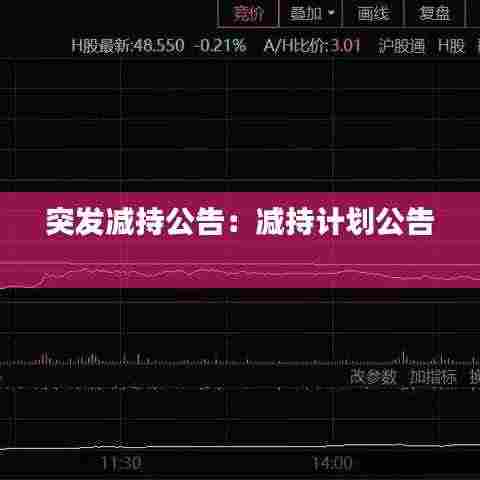 突发减持公告：减持计划公告 