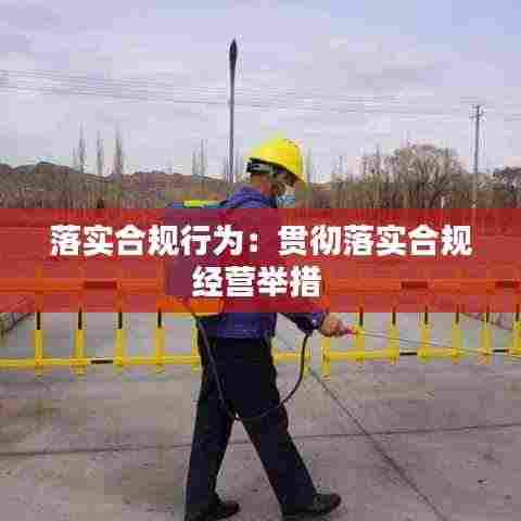 落实合规行为：贯彻落实合规经营举措 