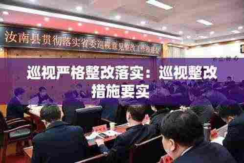 巡视严格整改落实：巡视整改措施要实 