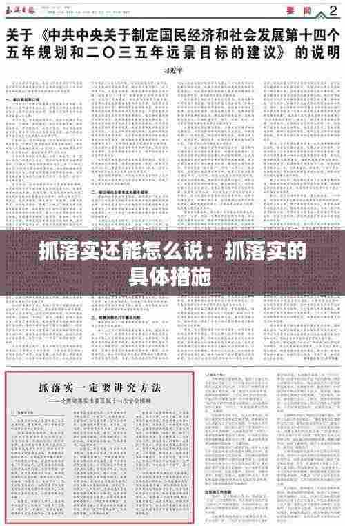抓落实还能怎么说：抓落实的具体措施 