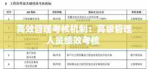 高效管理考核机制：高级管理人员绩效考核 