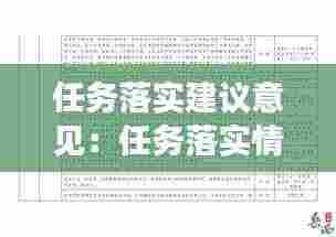 任务落实建议意见:任务落实情况汇报