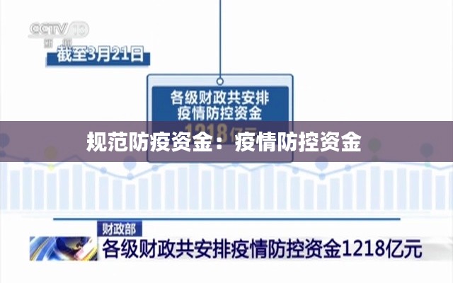 规范防疫资金：疫情防控资金 