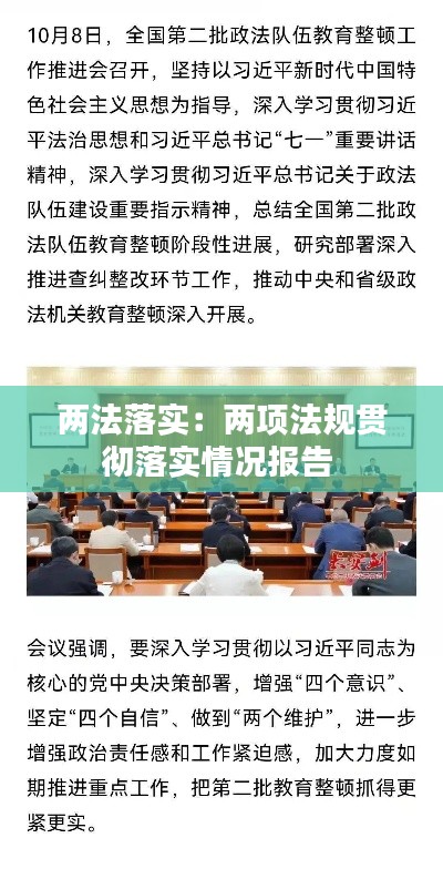 两法落实：两项法规贯彻落实情况报告 