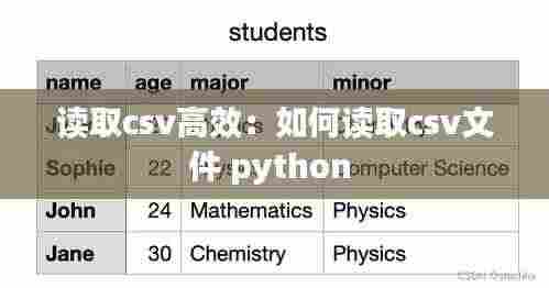 读取csv高效：如何读取csv文件 python 