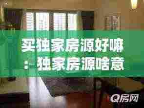 买独家房源好嘛：独家房源啥意思 