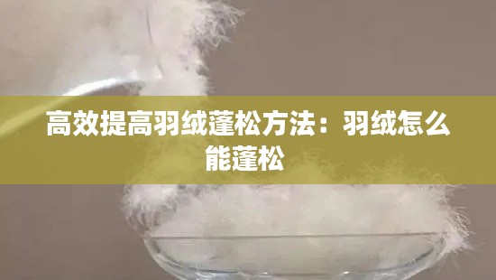 高效提高羽绒蓬松方法：羽绒怎么能蓬松 