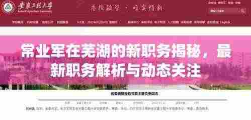 常业军在芜湖的新职务揭秘，最新职务解析与动态关注