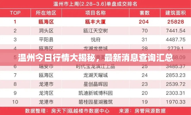温州今日行情大揭秘,最新消息查询汇总