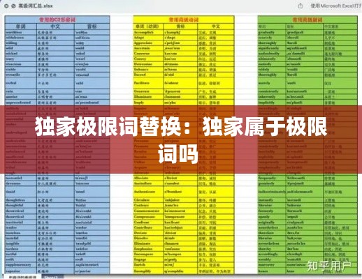 独家极限词替换：独家属于极限词吗 
