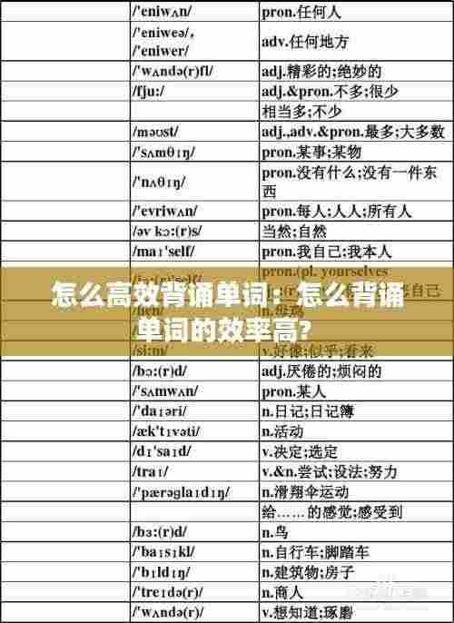 怎么高效背诵单词：怎么背诵单词的效率高? 