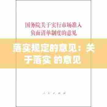 落实规定的意见：关于落实 的意见 