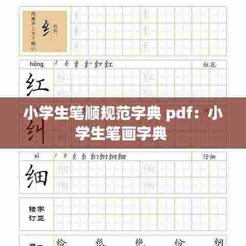 小学生笔顺规范字典 pdf：小学生笔画字典 