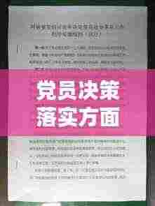 党员决策落实方面：党员执行党组织决议方面 