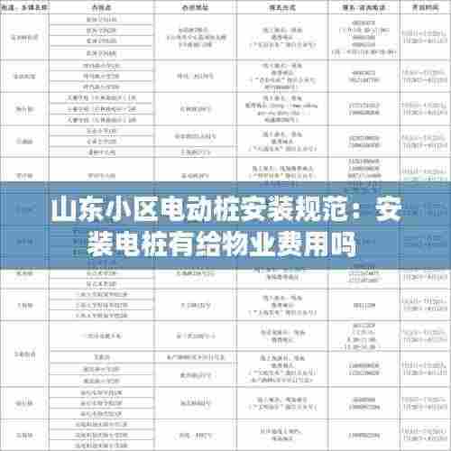 山东小区电动桩安装规范：安装电桩有给物业费用吗 