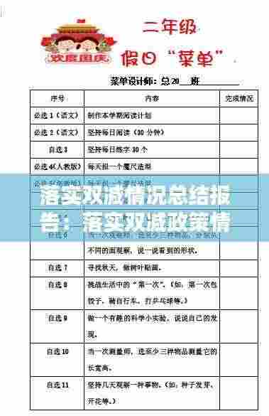 落实双减情况总结报告：落实双减政策情况 