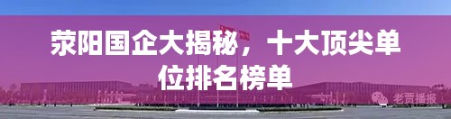 荥阳国企大揭秘，十大顶尖单位排名榜单