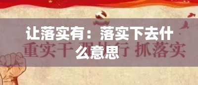 让落实有：落实下去什么意思 