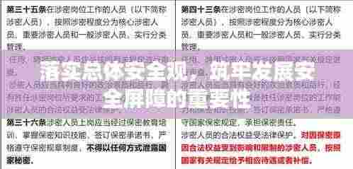 落实总体安全观，筑牢发展安全屏障的重要性