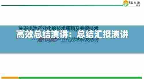 高效总结演讲：总结汇报演讲 