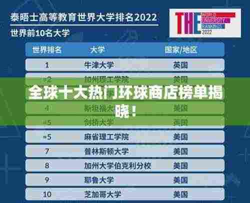 全球十大热门环球商店榜单揭晓！