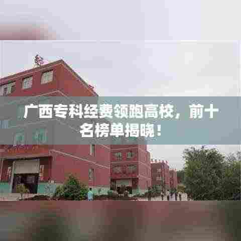 广西专科经费领跑高校，前十名榜单揭晓！