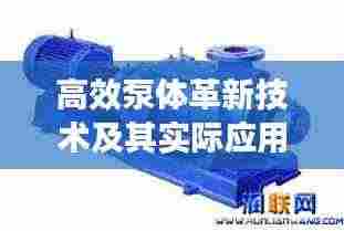 高效泵体革新技术及其实际应用探索